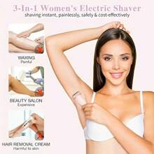 Electric Razors Shaver ,Bikini Trimmer For Women,2 In 1 Wet & Dry Electric Waterproof Razor Shaver, Painless Hair Removal Removable Head Portable Multifunctional Shaver 800mAh Rechargeable Electric Hair Removal Trimmer For Men And Women