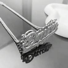 1 pieza Collar con nombre personalizado de acero inoxidable - Colgante grabado mate - Multicolor - Ver 16