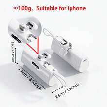 Batterie externe portable mini 5000 mAh, poids léger 97g, plusieurs couleurs, avec ports Lightning et Type-C, affichage numérique, taille compacte, convient pour téléphone, voyage en plein air, cadeaux de remise de diplôme, enterrement de vie de garçon, cadeaux pour demoiselles d'honneur, cadeaux pour la fête des pères, faveurs de mariage, fêtes d'anniversaire, rentrée scolaire