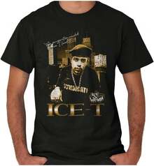 Vintage Hip Hop Rapper Ice T Quote Graphic T Shirt Men Or Women - 黑色 - 查看 9