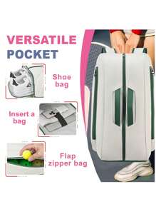 Mochila para 2 raquetas - Capacidad grande, resistente al agua, bolsa para tenis/bádminton con 6+ bolsillos, tecnología de separación húmedo-seco - Regalo perfecto para atletas y entusiastas del deporte (Cabe 2 raquetas + equipo)