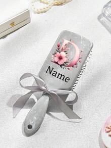 1pc Customized Comb, Personalized Hair Brush, Custom Engraved Name Bridesmaid Gift, Girl Birthday Gift, Nude Pink Air Cushion Comb, Grandmother Gift, Anniversary Gift, Valentine's Day Gift, Birthday Gift, Wedding Gift, Mother's Day Gift, Best Friend Gift, Decor, Letter, Elegant - Multicolor - View 2