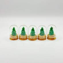 1pc Mini Glass Dome Christmas Tree Decor, Desktop Ornament, Micro Landscape Decoration, Beautiful Christmas Gift, Living Room Accessory Home Decor Christmas Decorations Room Decor