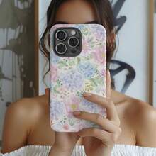 Watercolor Spring Floral Phone Case, Hydrangea Blooms, Spring Gifts, For IPhone 16 15 14 13 12 11 Pro - 白色 - 查看 2