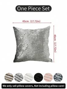 1 Vỏ gối nhung trơn màu, vỏ gối trang trí tối giản, chống bụi bẩn, có thể tháo rời và giặt được, dùng cho phòng ngủ, phòng khách, ghế sofa (không bao gồm ruột gối), màu sâm panh, màu đen - Màu Xám nhạt - Xem 15