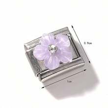 1/5/10 piezas Módulos de acero inoxidable, serie de corazón, flor y lazo - Ideal para hacer pulseras, anillos y regalos DIY