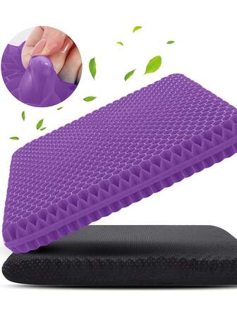 1 pezzo/2 pezzi/set Cuscino gel per seduta confortevole e traspirante con rivestimento antiscivolo, design a nido d'ape spesso e traspirante che assorbe la pressione, cuscino per sedia da ufficio a doppio spessore, adatto per sedie da ufficio, casa, auto e sedie a rotelle, materiale traspirante a nido d'ape