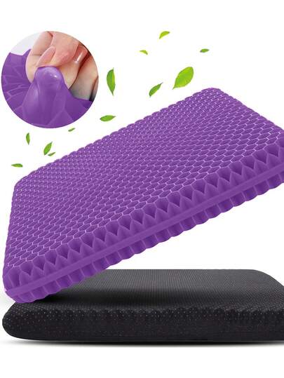 1Pc/2Pcs/Set Comfort, Breathable Gel Seat Cushion With Non-Slip Cover,Thick And Breathable Honeycomb Design Pressure Absorbing Pad,Double Thick Office Chair Seat Cushion Chair Cushion, Seat Cushions For Office Chairs,Suitable For Office Chairs, Home, Cars, And Wheelchairs,Honeycomb Design Breathable Material