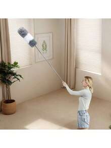 Plumero de fibra ultrafina, plumero extensible, reutilizable, flexible, lavable, para limpiar ventiladores de techo, techos altos, persianas venecianas, sofás, muebles, automóviles, gabinetes, limpieza del hogar, locales de fiestas