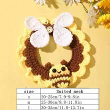 时尚多巴胺彩色亚克力串珠宠物项链，带心形气球小狗吊饰 - 耐用不锈钢链，适合狗和猫 - 黃色 - 查看 2