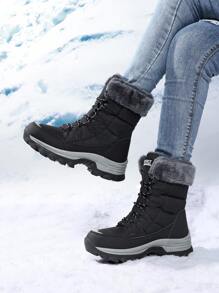 女士户外系带靴，带保暖内衬，保暖舒适，适合户外活动、徒步旅行、雪地靴