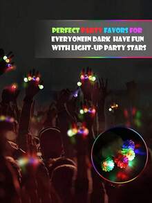 18 piezas Anillos acrílicos luminosos - Juguetes regalo con luces LED intermitentes que brillan en la oscuridad para bodas, fiestas, clubes nocturnos, conciertos y eventos (Nota: Surtido aleatorio) - colores mezclados - Ver 6