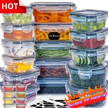 48pcs Food Storage Container Set With Easy-Snap Lids (24Lids + 24Containers) - Christmas Gift For Pantry And Kitchen Organization - Comes With Free Labels And Markers, Local Warehouse Delivery - trắng - Xem 1