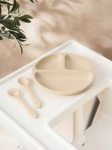 3PCS Personalized Customization Name Pattern Baby Food Storage Portable Fork Spoon Print On Demand Silicone Baby Dishes Custom Suction Dining Plate,Chic Autumn,Kids,Customized Kids Tableware - Multicolor - View 19