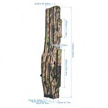 3 Layer 150cm Folding Fishing Rod Holdall Bag Carry Case For Rods & Reels - Camouflage - View 6