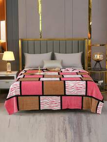 1 pièce Couverture en flanelle à carreaux imprimée, couverture multifonctionnelle et confortable pour la sieste, le canapé, le bureau, le camping, les voyages, toutes les saisons, cadeau de Noël et d'Halloween