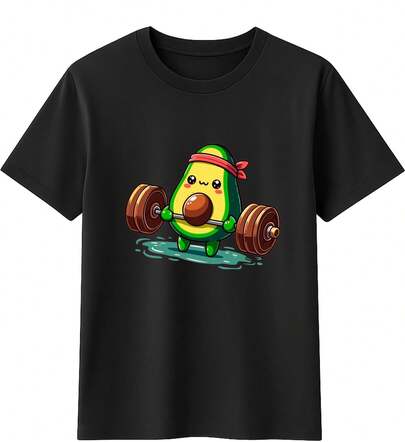 Camiseta Masculina Casual Estampa Abacate Academia Moda Plus Size