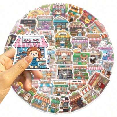 50 adesivos divertidos de grafite com desenhos de animais da versão Q, adesivos para embalagens de presente, adesivos à prova d'água, artesanatos multifuncionais DIY, adesivos decorativos, adequados para decoração diária de diários, álbuns de recortes, álbuns de fotos, revistas, planejadores e livros de contas artesanais