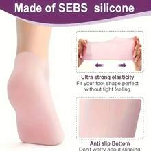 1/2 pares de set de hidratación y alivio para manos y pies de silicona, hidratación intensiva, calcetines reutilizables de aloe vera, calcetines de spa para toda la noche, calcetines de gel antideslizante para talones, adecuados para mujeres y hombres con piel seca, pies ásperos, cuidado de pies en casa, se usa con sus lociones y cremas favoritas - Multicolor - Ver 11