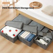 1PC Boho Style Foldable Storage Box With Lid - Multipurpose Large Capacity Organizer Bin For Shoes, Clothing, And Accessories - Durable Material With Partitioned Design - Multicolor - View 5