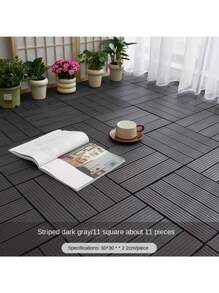 5pcs/10pcs/15pcs PVC Plastic Self-Assembling Balcony Terrace Garden Outdoor Waterproof Anti-Corrosion Floor Tiles, Yard Outdoor Waterproof Ceramic Tiles