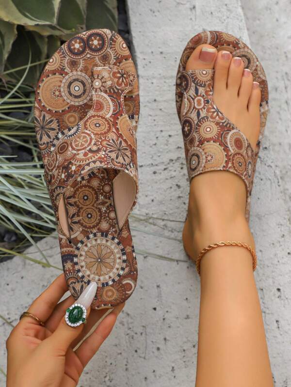 hanxiangyuzu Women's New Flat Casual Fashion Versatile Sandals Toe Loop Slippers Beach