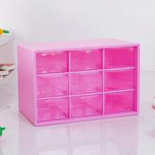 1 Mini cajón, 9 cajones transparentes, dispositivo de almacenamiento de caja de herramientas para maestros, pequeño escritorio de plástico para el aula y la oficina, dispositivo de almacenamiento de escritorio de maestros, 7 pulgadas * 3. - Multicolor - Ver 10