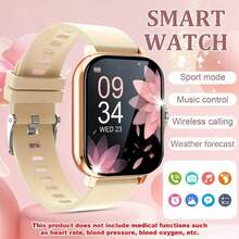 Smart Watch, kabelloses Telefonieren/Wählen, Multi-Sport-Modus, Anruferinnerung und -ablehnung, SMS-Erinnerung, benutzerdefiniertes Hintergrundbild, für iOS/Android