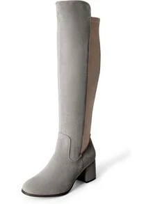 DREAM PAIRS Women's Knee High Stretchy Fashion Boots - Grey - View 1