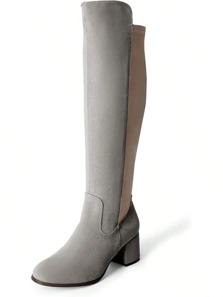 DREAM PAIRS Women's Knee High Stretchy Fashion Boots - Grey - View 1