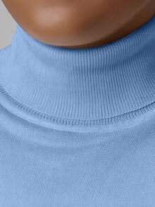 男士休闲弹力纯色高领毛衣，秋冬季长袖上衣