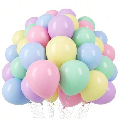 51/26pcs Pink Balloons, Sizes 18 Inch, 12 Inch, 10 Inch And 5 Inch, Macaron Pattern Latex Party Balloons, Suitable For Graduation Ceremony, Easter, Wedding, Birthday, Baby Shower, Rainbow Party, Christening Party, Anniversary Party And Christmas Decoration