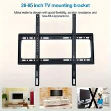1Set, Fixed Wall Mount TV Bracket, For 26-63" TVs, Slim TV Wall Bracket, For Flat Or Curved TV Monitors Up To 66 LBS