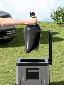 1Pc Camping Toilet, Portable Toilet For Adults, 14'' Camping Toilet With Lid, Camp Toilet With Holder, Portable Potty For Camping, Hiking, RoadTrip, Car, Tent, Truck Drivers