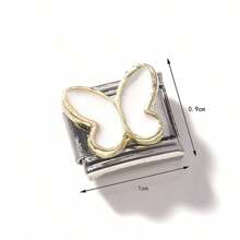 1/5/10 piezas Módulos de acero inoxidable, serie de corazón, flor y lazo - Ideal para hacer pulseras, anillos y regalos DIY