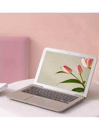 1pc Creative Mini Laptop Shaped Folding Mirror, With Makeup Mirror Design, Portable Home Decor, Suitable For Travel, Home, Holiday, Birthday Party, Christmas Gift, Daily Use And Office Decoration, Battery-Free