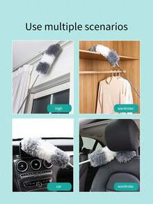Plumero de fibra ultrafina, plumero extensible, reutilizable, flexible, lavable, para limpiar ventiladores de techo, techos altos, persianas venecianas, sofás, muebles, automóviles, gabinetes, limpieza del hogar, locales de fiestas