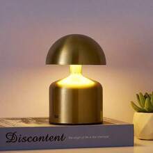 1pc Cordless Touch LED Desk Lamp, Modern Macaron Mushroom Lamp, 3-Color Dimmable Bedside Lamp, Rechargeable Night Light, Suitable For Bedroom, Living Room, Home Decor, And Gift - Cordless Desk Lamp - View 3