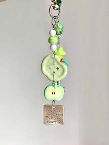 1 件女式新款可爱青苹果钥匙扣少女个性可爱水果吊饰手机/包包挂件汽车配件女士包包钥匙扣 - 彩色 - 查看 2