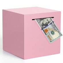 1pc 4.72 Inch Pink Stainless Steel Piggy Bank - Budget And Savings Solution, Easy Break Design - Adult Office Storage