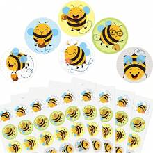 600 Pieces Bee Stickers Cute Yellow Bumble Honey Bee Stickers Round Bee Label Decals For Kids Birthday Baby Shower Teacher Reward Bee Theme Party Classroom Decoration, 1.2 Inch - 1 - View 6