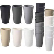 24 Pcs Unbreakable Plastic Cups Set, 20 Oz Reusable Plastic Cups, Stackable Water Tumblers, Drinking Cup For Kitchen, Outdoor, BPA - Free, Dishwasher Refrigerator And Microwave Safe(20 Oz, 6 Colors) - 多色的 - 查看 1