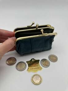 Genuine Leather Small Wallet, Personalized Clutch Bag, Snap Button Design, Convenient And Secure To Use - Dark Green - View 2
