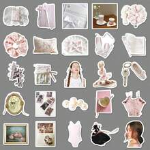 50 adesivos com tema de balé, design estético fofo de desenho animado para celular, caderno, mala