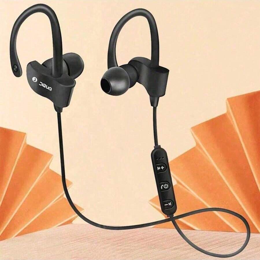 Écouteurs stéréo sans fil compatibles Bluetooth pour le sport, écouteurs intra-auriculaires de musique universels avec crochets d'oreille mini, HIFI