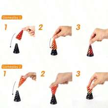 3Pcs Multi-Size Reversible Spiral Cone 3D Printed Anxiety Relief Fidget Toy,Decompression 3D Printed Double-Sided Spiral Cone - Colorful Gradient Structure, 1/2/5/10/20Pcs,Suitable As Halloween And Christmas Gifts, Metal Fiber Structure,Fidget Toys,Fidget,Sensory Toys