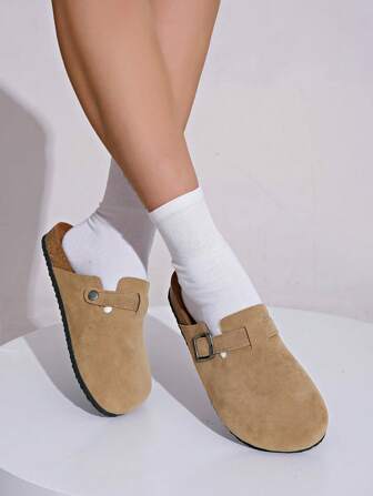 女士春季新款圆头厚底舒适套脚休闲时尚穆勒鞋