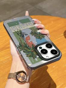 Desert Exploration Map Pattern Phone Case, Personalized Compatible With IPhone 16 Pro Max, 15/14 Plus, 13, 12, 11 Protective Cover - Black Frame, Sand Grey - View 6