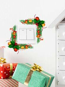 1 pieza Pegatina de interruptor con diseño de campana de Navidad y hoja, pegatina de PVC removible y autoadhesiva, fácil de despegar, compatible con Switch, decoración de pared para dormitorio, sala de estar, decoración del hogar, hacer que tu vida tenga una nueva decoración navideña, pegatina de regalo de cumpleaños, graduación, decoración de dormitorio, decoración de cocina, decoración de pared, decoraciones navideñas, decoraciones navideñas para el hogar
