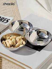 choxila 1个不锈钢甜点碗，可作零食盘、食物碟、糖果托盘，用于盛放零食、糖果、糕点、坚果、干果，适用于下午茶、派对、聚会、斋月、宰牲节等场合。 - 三頭小吃碟 - 查看 5